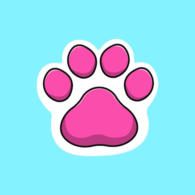 Animal Foot Cartoon Vector Icon Illustration Animal Icon Concept Isolated Premium Vector