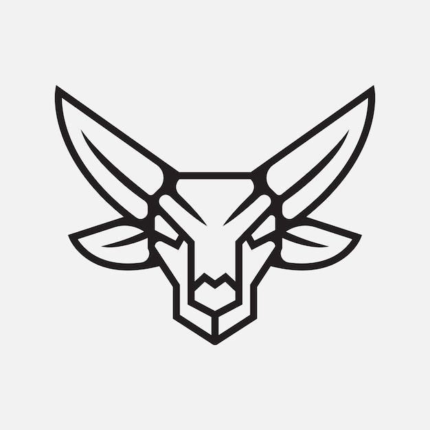 Animal Goat Head Tattoo Logo Concept