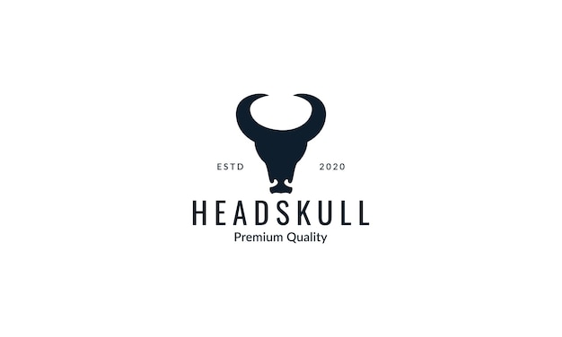 Animal head cow or bull or buffalo or bison skull modern logo vector  illustration design