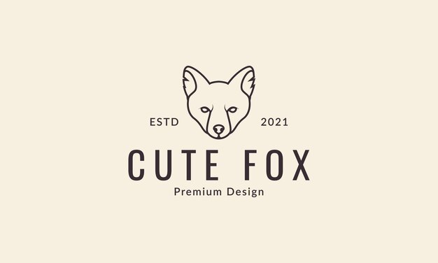 Animal head fox lines cool logo design vector icon symbol graphic illustration