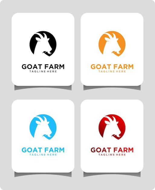 Animal Head goat logo design template