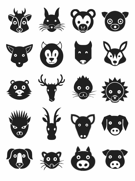 Animal Icons vector graphics illustration EPS source file format lossless scaling icon design