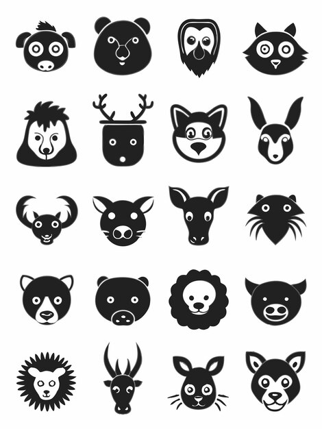 Animal Icons vector graphics illustration EPS source file format lossless scaling icon design