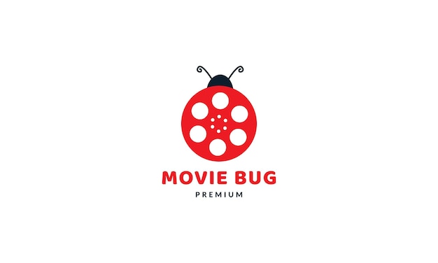 Animal insect bug with movie logo vector icon illustration design