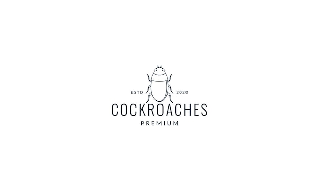 Animal insect cockroach simple lines logo vector icon illustration design