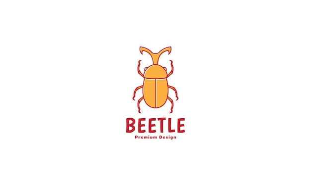 Animal insect orange beetle logo design vector icon symbol illustration