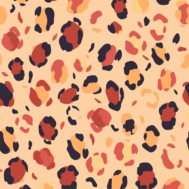 Animal leopard vector pattern Black red beige leopard print Wrapping paper Textile design