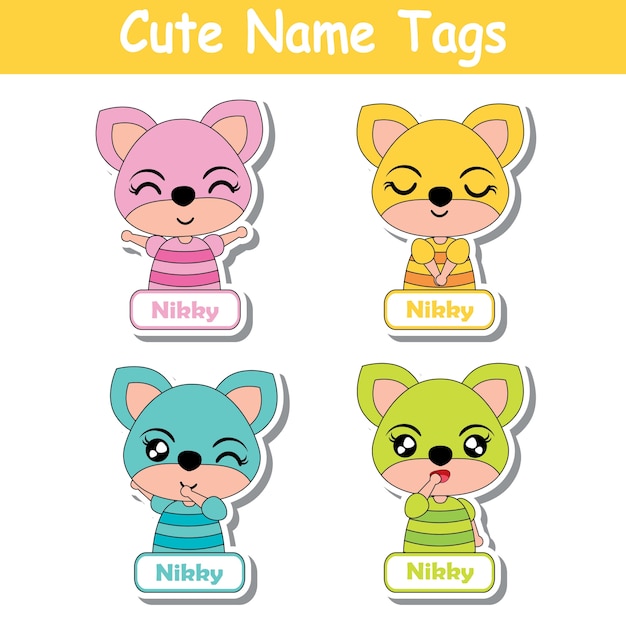 Animal name tags collection