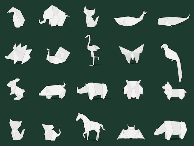 Animal origami vector