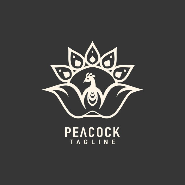 Animal peacock logo design vector