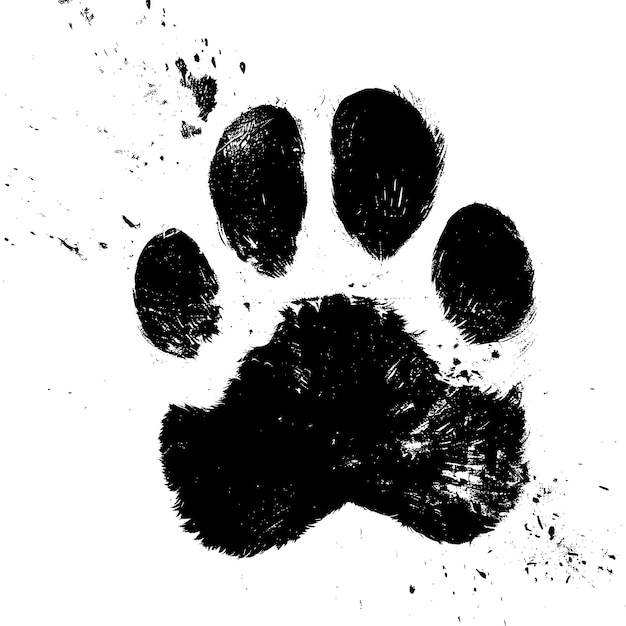 Vector animal pet cat dog paw footprint icon print vector silhouette logo