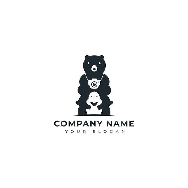 Animal photography logo vector design template