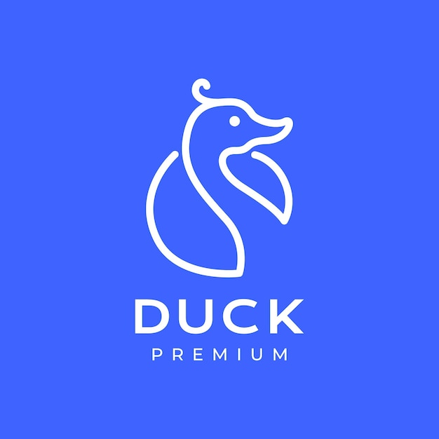 Animal poultry duck duckling modern minimalist line art geometric logo design vector