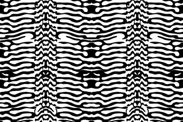 Animal print Vector seamless pattern Black stripes isolated on white background