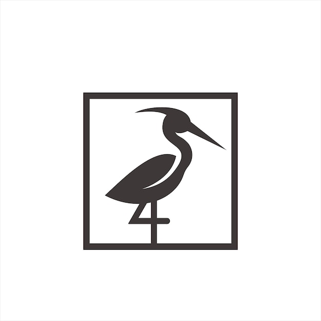 Animal Stork Logo Design Nature Graphic Wildlife Bird Element