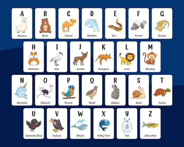 Animal Zoo Alphabet Cards