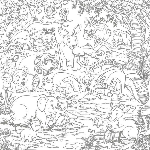 Animals coloring page