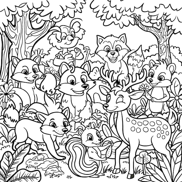 Animals coloring page