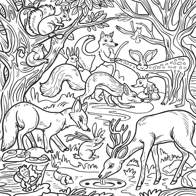 Animals coloring page