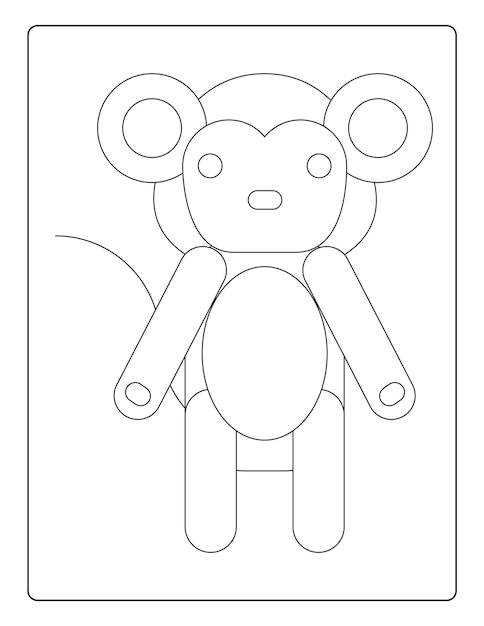 Animals Coloring Pages for kids with cute animals black and white activity worksheet