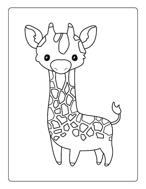 Animals Coloring Pages for kids with cute animals black and white activity worksheet