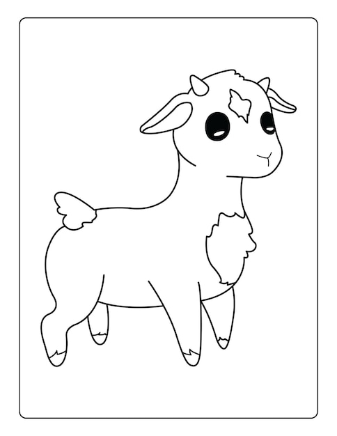 Animals Coloring Pages for kids with cute animals black and white activity worksheet