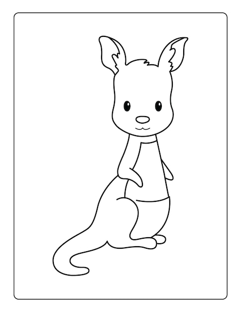 Animals Coloring Pages for kids with cute animals black and white activity worksheet