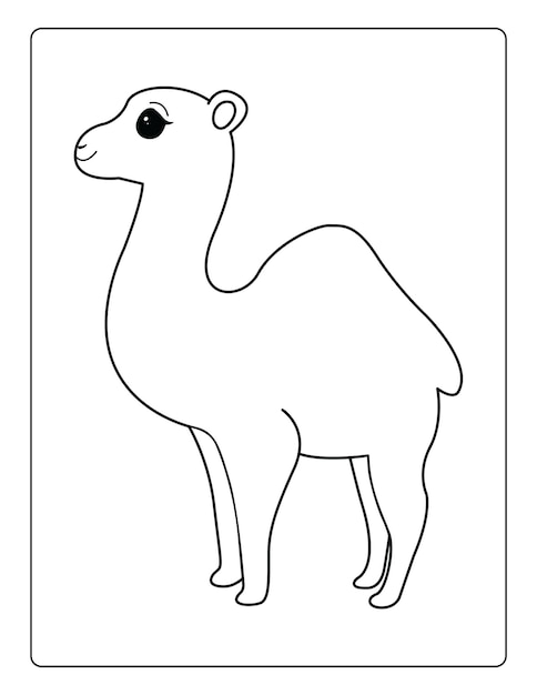 Animals Coloring Pages for kids with cute animals black and white activity worksheet