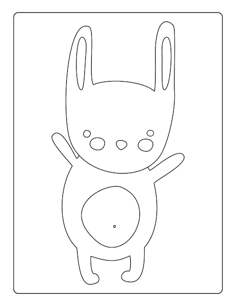 Animals Coloring Pages for kids with cute animals black and white activity worksheet