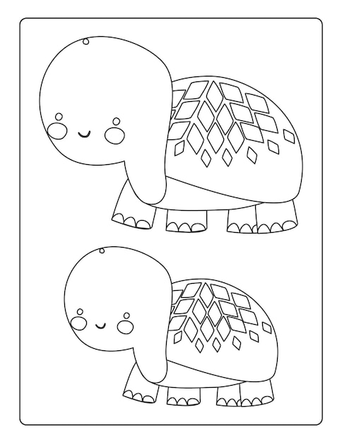 Animals Coloring Pages for kids with cute animals black and white activity worksheet