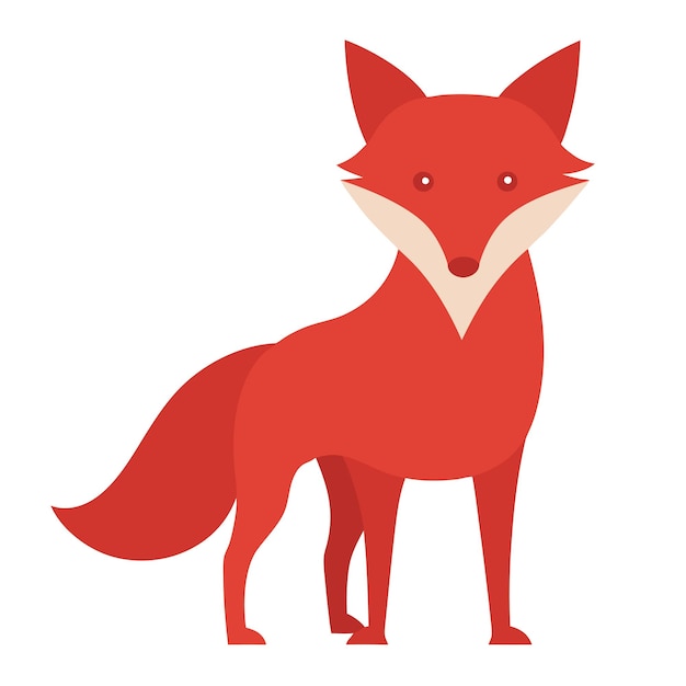 Vector animals concept fox in flat png vector illustration geometric abstract design