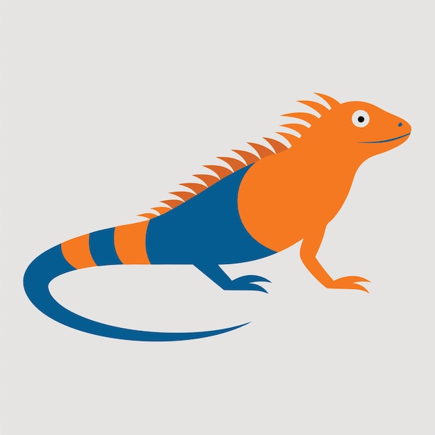 Vector animals concept iguana in flat png vector illustration geometric abstract design