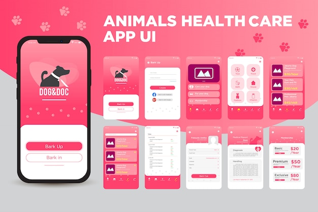 Animals Health Care App UI Kit Template