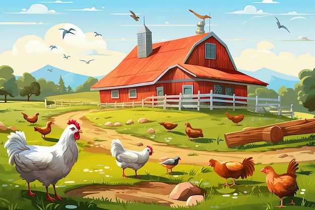 animals landscape Colorful vector illustration