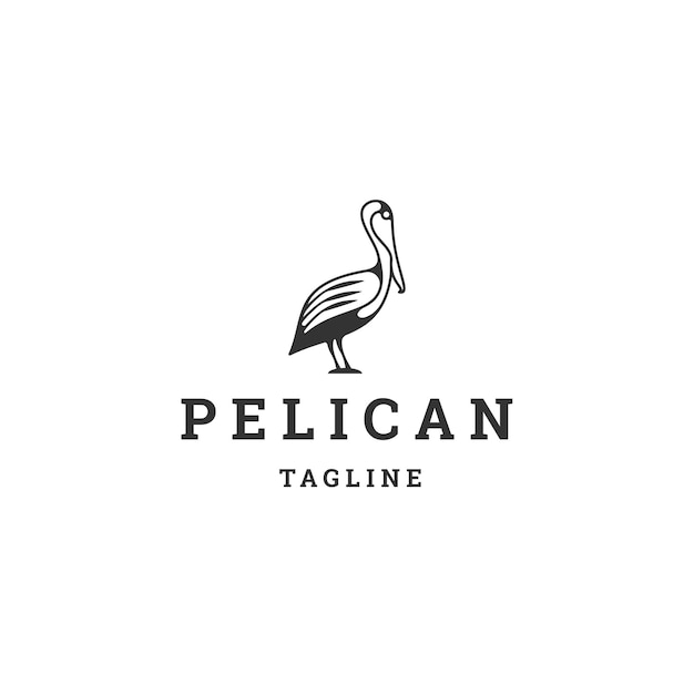 Animals pelican logo icon design template flat vector