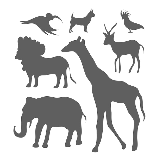 Animals silhouette bundle set vector