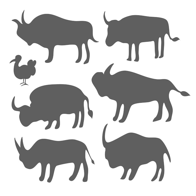 Animals silhouette bundle set vector