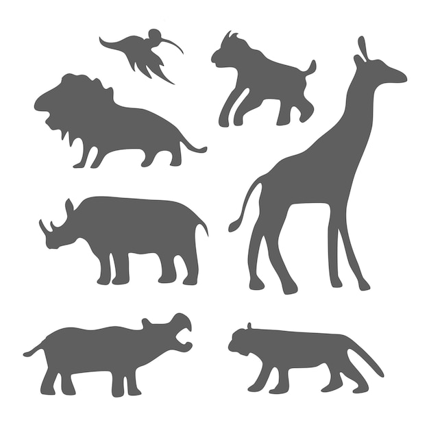 Animals silhouette bundle set vector