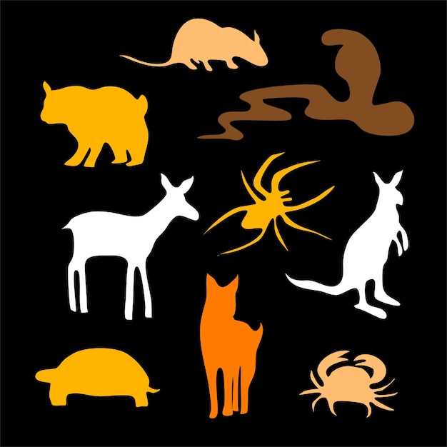 Animals silhouette bundle set vector