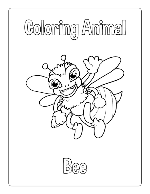 Animals A to Z coloring pages for kids with cute animals black and white activity worksheet