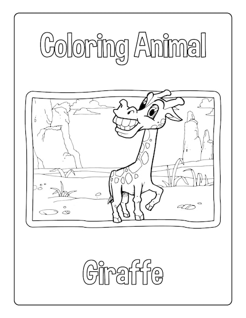 Animals A to Z coloring pages for kids with cute animals black and white activity worksheet