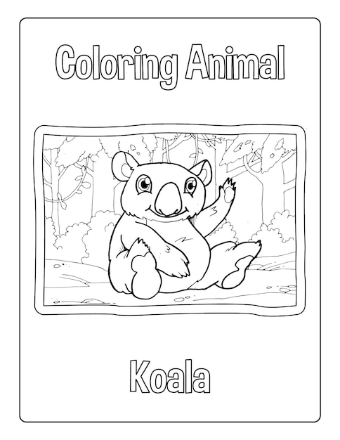 Animals A to Z coloring pages for kids with cute animals black and white activity worksheet