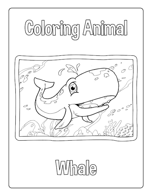 Animals A to Z coloring pages for kids with cute animals black and white activity worksheet