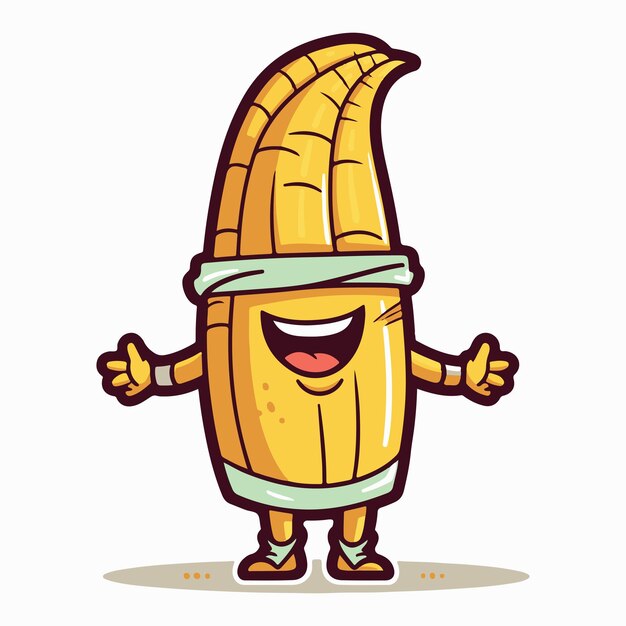 animated corn cob with a cape and a superhero outfit