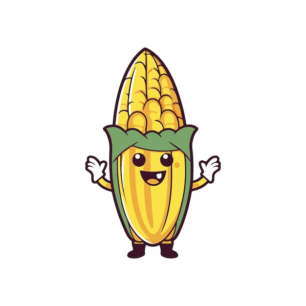 animated corn cob with a cape and a superhero outfit