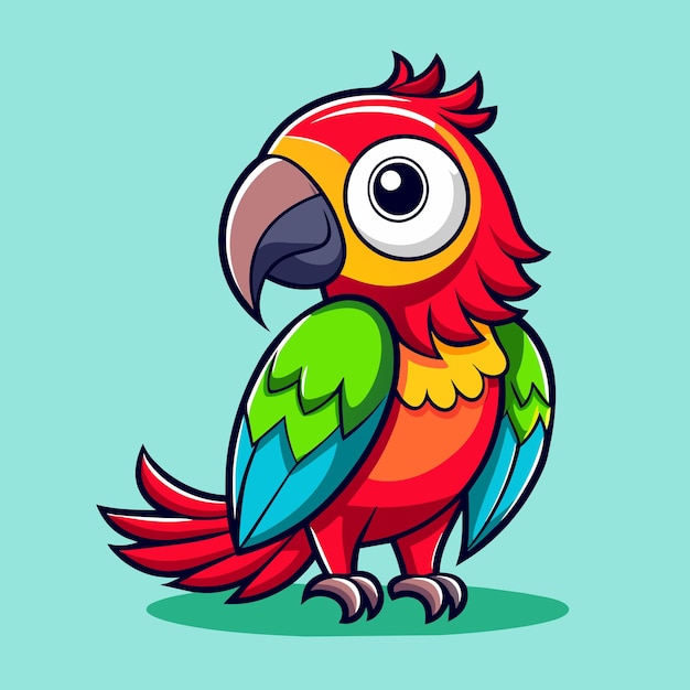 Vector animated parrot vector cartoon image