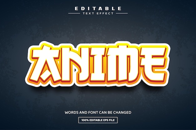 Anime 3D editable text effect template