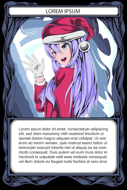 Vector anime card game desain template