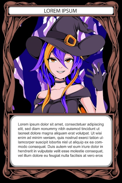 Vector anime card game desain template