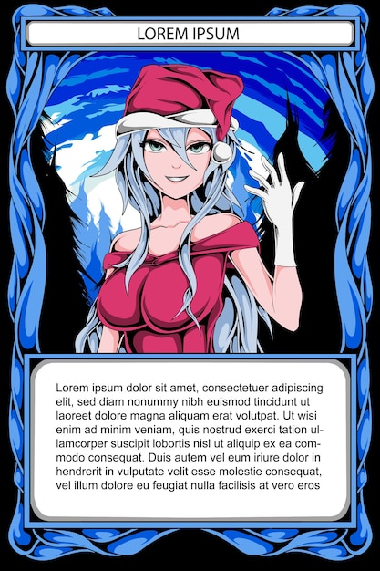 Vector anime card game desain template